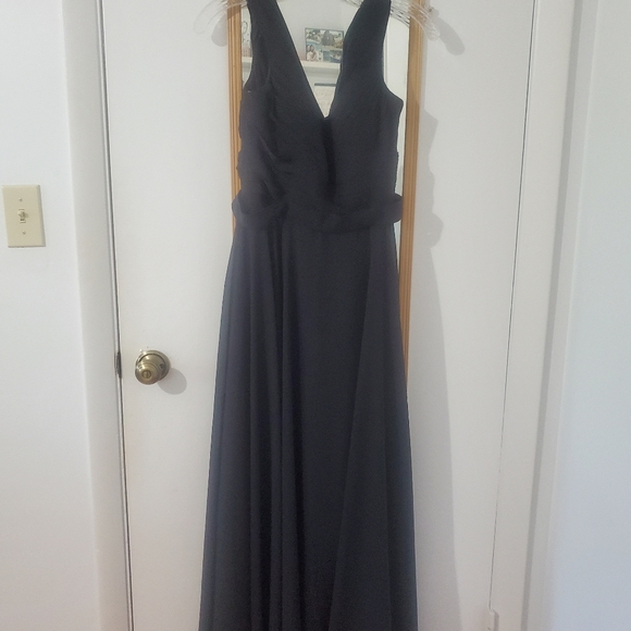 A-Line/Princess Off-the-Shoulder Floor-Length Chif - Picture 13 of 13